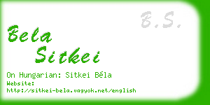 bela sitkei business card
